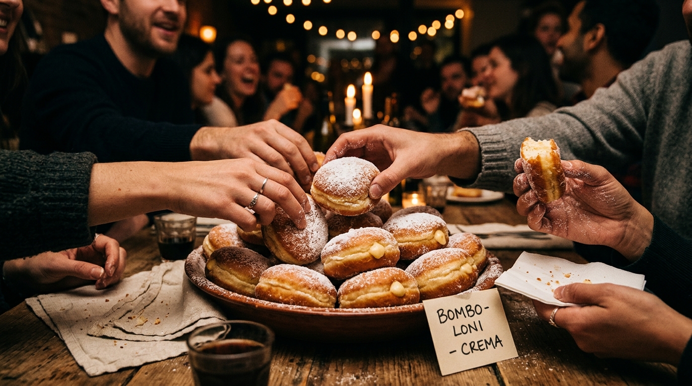 People enjoying bomboloni together